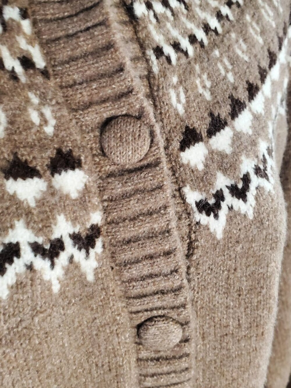 Sincerely Jules Brown Knit Fair Isle Cardigan NWT sz XL - Picture 8 of 16